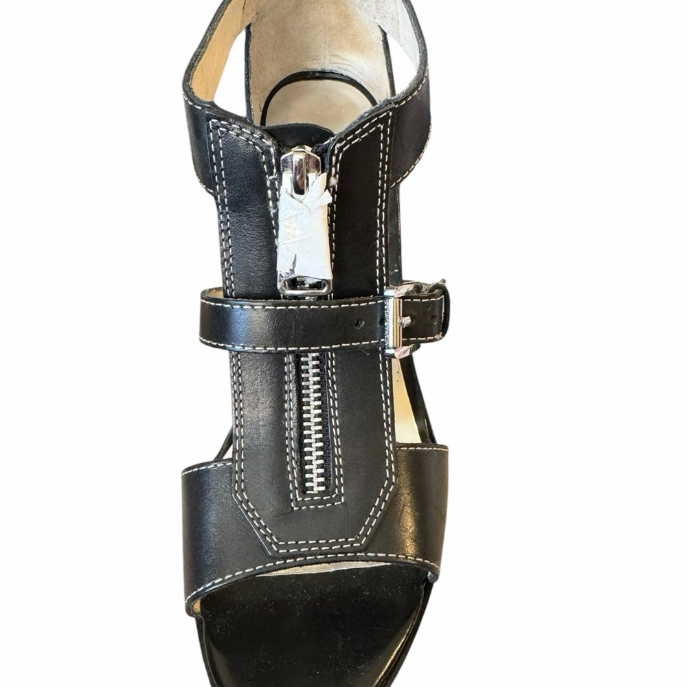 NWT Michael Michael Kors Black Platform Ankle Strap Heeled Sandals Size 8 - Picture 9 of 12